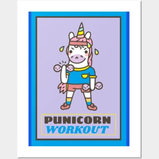 PUNICORN UNICORN WORKOUT Posters and Art